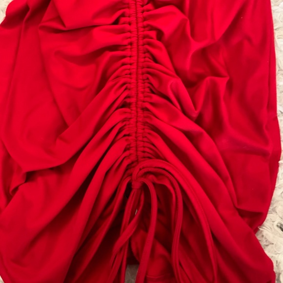 Red Rouched Dress - Picture 3 of 3